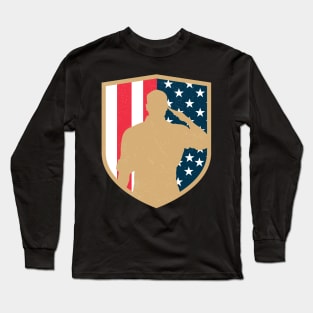 American Flag Soldier T-Shirt Long Sleeve T-Shirt